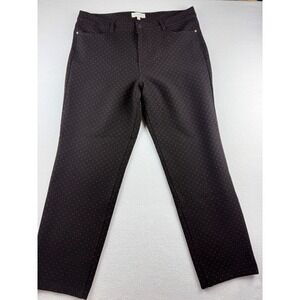 Talbots Womens Size 16 Black Red Polka Dot Straight Leg Stretch Pants Career